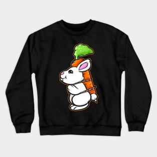 Easter Bunny Carries A Carrot Piggyback On Easter Crewneck Sweatshirt